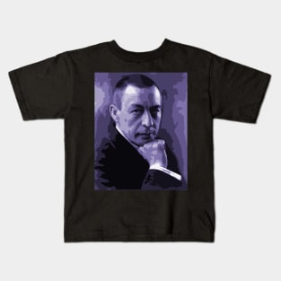 Sergei Rachmaninoff Vector Art Portrait Kids T-Shirt